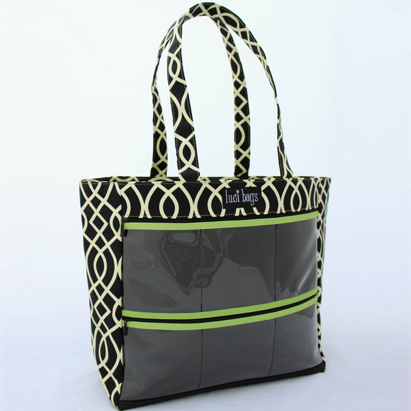 Black Lattice Large Display Tote