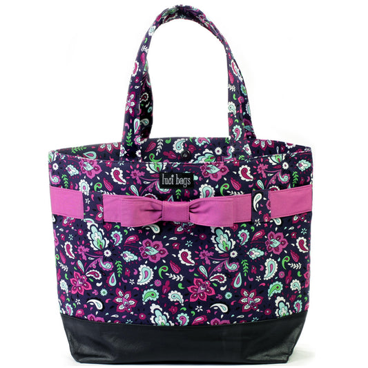 Plum Paisley Bow Tote