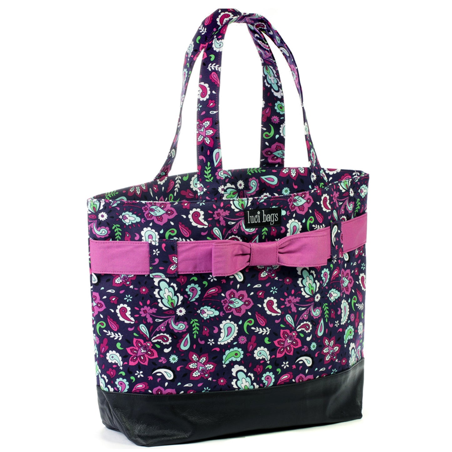 Plum Paisley Bow Tote