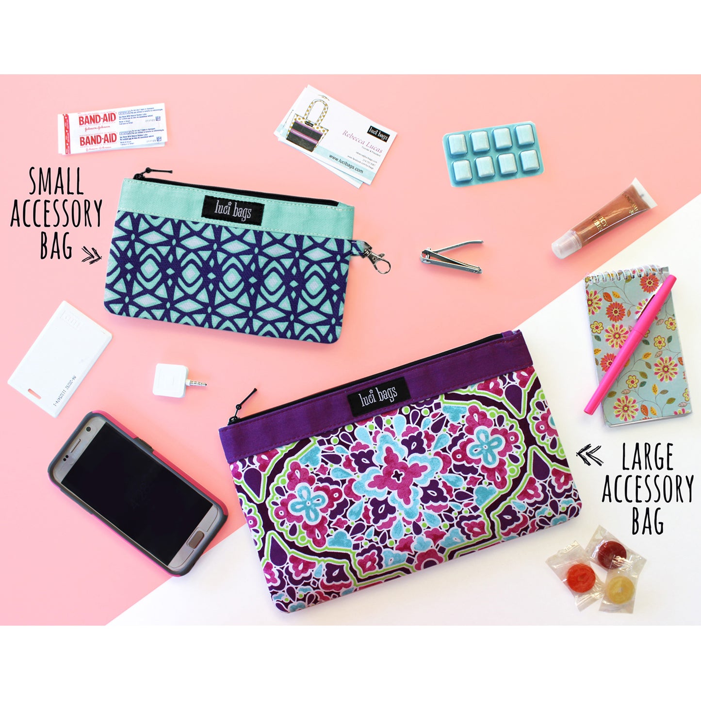 Blazing Ikat Small Accessory Bag