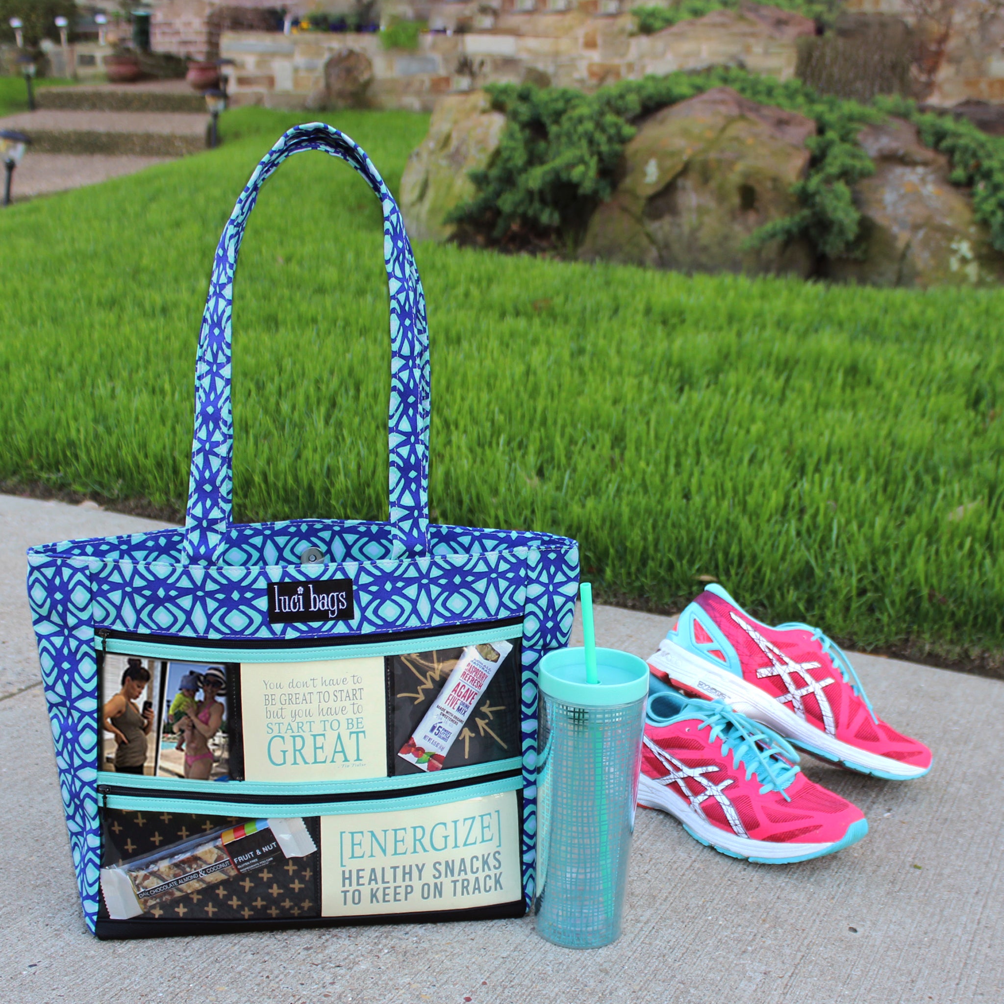 Cobalt Calypso Display Tote showcasing health and wellness.