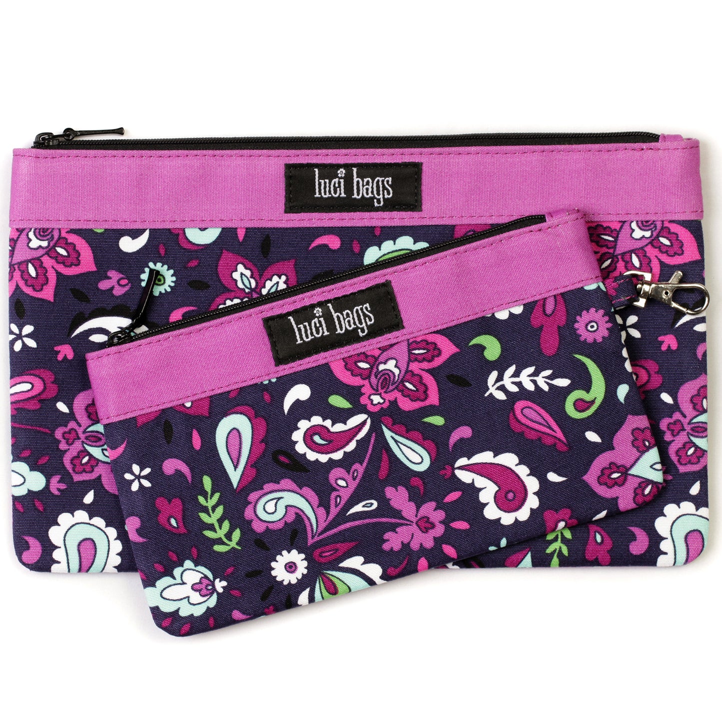Plum Paisley Small Accessory Bag