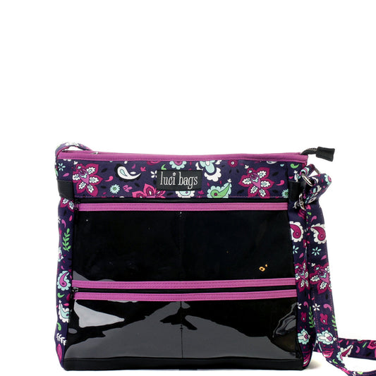 Plum Paisley Crossbody Display Tote