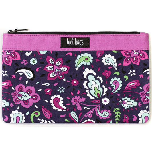 Plum Paisley Large Accessory Bag