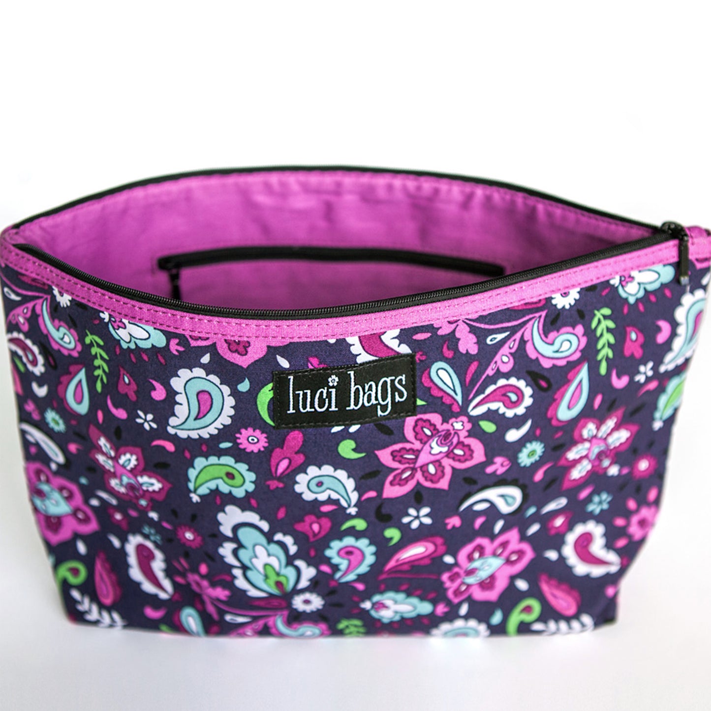 Plum Paisley Large Pouch