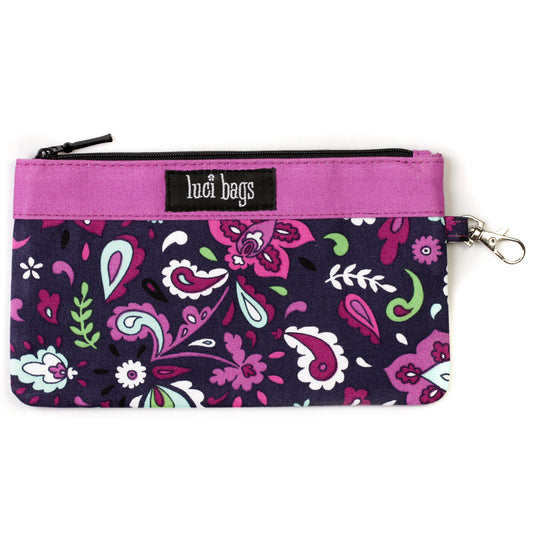 Plum Paisley Small Accessory Bag
