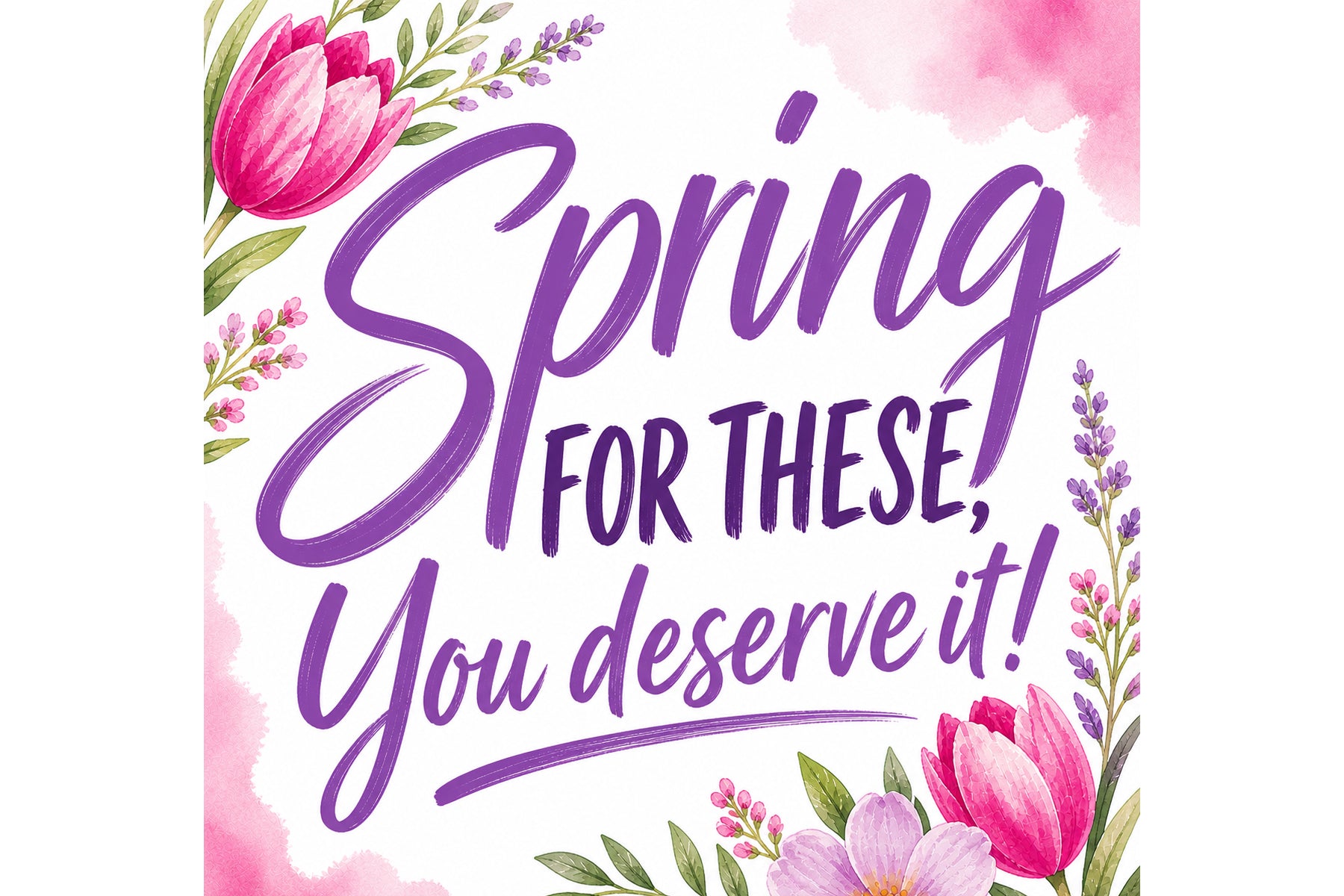A spring call-to-action card with a floral background.