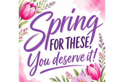 A spring call-to-action card with a floral background.